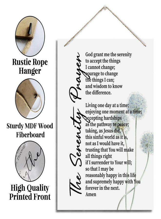 BQL Inspirational Wall Decor, Decorative Hanging Wood Signs, Bible Verse Hanging Sign, Christian Home Decor, Farmhouse Decor for Home Wall, Scripture Decor Art, The Serenity Prayer Wall Sign - Image 4